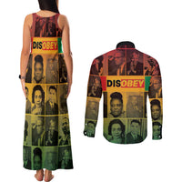 Disobey Black History Tribute Couples Matching Tank Maxi Dress and Long Sleeve Button Shirt Honoring the Civil Rights Legacy - Wonder Print Shop
