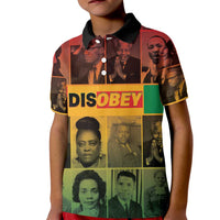 Disobey Black History Tribute Kid Polo Shirt Honoring the Civil Rights Legacy - Wonder Print Shop