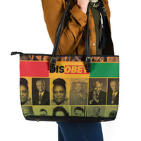 Disobey Black History Tribute Leather Tote Bag Honoring the Civil Rights Legacy - Wonder Print Shop