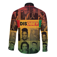 Disobey Black History Tribute Long Sleeve Button Shirt Honoring the Civil Rights Legacy - Wonder Print Shop
