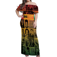 Disobey Black History Tribute Off Shoulder Maxi Dress Honoring the Civil Rights Legacy - Wonder Print Shop