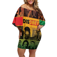 Disobey Black History Tribute Off Shoulder Short Dress Honoring the Civil Rights Legacy - Wonder Print Shop