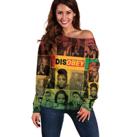 Disobey Black History Tribute Off Shoulder Sweater Honoring the Civil Rights Legacy - Wonder Print Shop