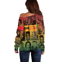 Disobey Black History Tribute Off Shoulder Sweater Honoring the Civil Rights Legacy - Wonder Print Shop