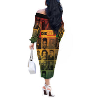 Disobey Black History Tribute Off The Shoulder Long Sleeve Dress Honoring the Civil Rights Legacy - Wonder Print Shop