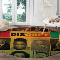 Disobey Black History Tribute Round Carpet Honoring the Civil Rights Legacy - Wonder Print Shop