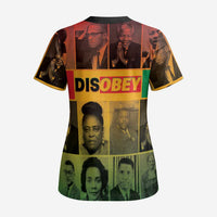 Disobey Black History Tribute Scrub Top Honoring the Civil Rights Legacy - Wonder Print Shop