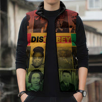 Disobey Black History Tribute Sleeveless Puffer Jacket Honoring the Civil Rights Legacy - Wonder Print Shop