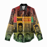 Disobey Black History Tribute Women Casual Shirt Honoring the Civil Rights Legacy - Wonder Print Shop