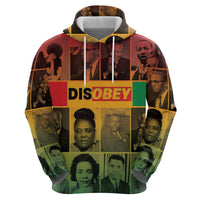 Disobey Black History Tribute Zip Hoodie Honoring the Civil Rights Legacy - Wonder Print Shop