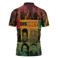 Disobey Black History Tribute Zipper Polo Shirt Honoring the Civil Rights Legacy - Wonder Print Shop