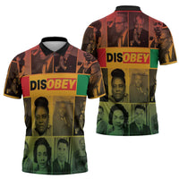 Disobey Black History Tribute Zipper Polo Shirt Honoring the Civil Rights Legacy - Wonder Print Shop