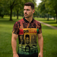 Disobey Black History Tribute Zipper Polo Shirt Honoring the Civil Rights Legacy - Wonder Print Shop