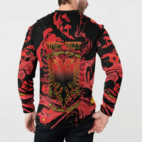Happy Albania Independence Day Button Sweatshirt Albanian Eagle - Wonder Print Shop