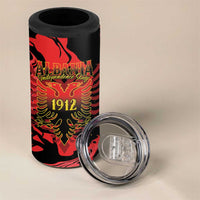 Happy Albania Independence Day 4 in 1 Can Cooler Tumbler Albanian Eagle - Wonder Print Shop