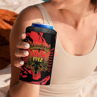 Happy Albania Independence Day 4 in 1 Can Cooler Tumbler Albanian Eagle - Wonder Print Shop