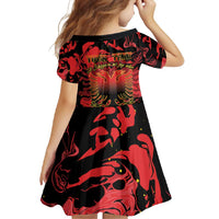 Happy Albania Independence Day Family Matching Short Sleeve Bodycon Dress and Hawaiian Shirt Albanian Eagle - Wonder Print Shop