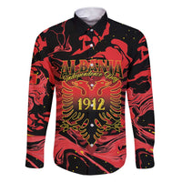 Happy Albania Independence Day Family Matching Short Sleeve Bodycon Dress and Hawaiian Shirt Albanian Eagle - Wonder Print Shop