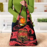 Happy Albania Independence Day Grocery Bag Albanian Eagle - Wonder Print Shop