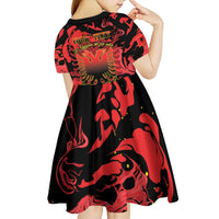 Happy Albania Independence Day Kid Short Sleeve Dress Albanian Eagle - Wonder Print Shop