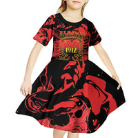 Happy Albania Independence Day Kid Short Sleeve Dress Albanian Eagle - Wonder Print Shop