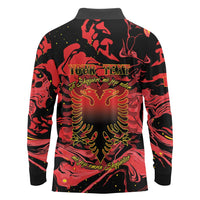 Happy Albania Independence Day Long Sleeve Polo Shirt Albanian Eagle - Wonder Print Shop