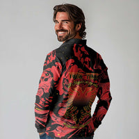 Happy Albania Independence Day Long Sleeve Polo Shirt Albanian Eagle - Wonder Print Shop