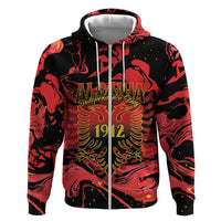 Happy Albania Independence Day Zip Hoodie Albanian Eagle - Wonder Print Shop