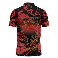 Happy Albania Independence Day Zipper Polo Shirt Albanian Eagle - Wonder Print Shop