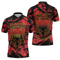 Happy Albania Independence Day Zipper Polo Shirt Albanian Eagle - Wonder Print Shop