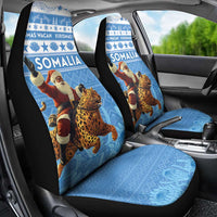 Somalia Christmas Car Seat Cover Black Santa Riding Leopard Kirismas Wacan - Wonder Print Shop
