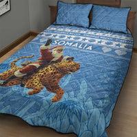 Somalia Christmas Quilt Bed Set Black Santa Riding Leopard Kirismas Wacan - Wonder Print Shop