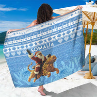 Somalia Christmas Sarong Black Santa Riding Leopard Kirismas Wacan - Wonder Print Shop