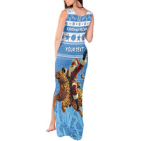 Personalised Somalia Christmas Tank Maxi Dress Black Santa Riding Leopard Kirismas Wacan - Wonder Print Shop