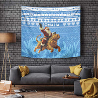 Somalia Christmas Tapestry Black Santa Riding Leopard Kirismas Wacan - Wonder Print Shop