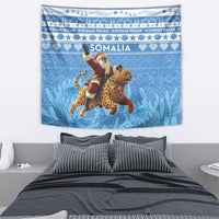 Somalia Christmas Tapestry Black Santa Riding Leopard Kirismas Wacan - Wonder Print Shop