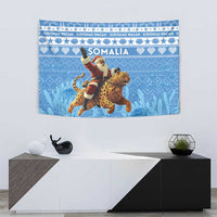 Somalia Christmas Tapestry Black Santa Riding Leopard Kirismas Wacan - Wonder Print Shop