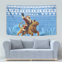Somalia Christmas Tapestry Black Santa Riding Leopard Kirismas Wacan - Wonder Print Shop