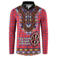 Personalised Kenya Maasai Shuka Button Sweatshirt Mix Dashiki - Beadwork Pattern - Wonder Print Shop