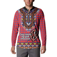 Personalised Kenya Maasai Shuka Button Sweatshirt Mix Dashiki - Beadwork Pattern - Wonder Print Shop