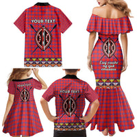 Personalised Kenya Maasai Shuka Family Matching Mermaid Dress and Hawaiian Shirt Mix Dashiki - Beadwork Pattern - Wonder Print Shop