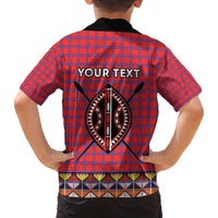 Personalised Kenya Maasai Shuka Family Matching Off The Shoulder Long Sleeve Dress and Hawaiian Shirt Mix Dashiki - Beadwork Pattern - Wonder Print Shop