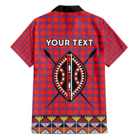 Personalised Kenya Maasai Shuka Family Matching Off The Shoulder Long Sleeve Dress and Hawaiian Shirt Mix Dashiki - Beadwork Pattern - Wonder Print Shop