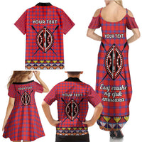 Personalised Kenya Maasai Shuka Family Matching Summer Maxi Dress and Hawaiian Shirt Mix Dashiki - Beadwork Pattern - Wonder Print Shop