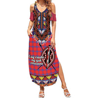Personalised Kenya Maasai Shuka Family Matching Summer Maxi Dress and Hawaiian Shirt Mix Dashiki - Beadwork Pattern - Wonder Print Shop