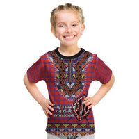 Personalised Kenya Maasai Shuka Kid T Shirt Mix Dashiki - Beadwork Pattern - Wonder Print Shop