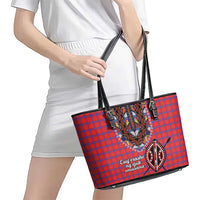 Kenya Maasai Shuka Leather Tote Bag Mix Dashiki - Beadwork Pattern - Wonder Print Shop