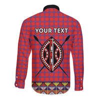 Personalised Kenya Maasai Shuka Long Sleeve Button Shirt Mix Dashiki - Beadwork Pattern - Wonder Print Shop