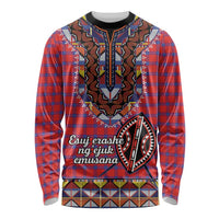 Personalised Kenya Maasai Shuka Long Sleeve Shirt Mix Dashiki - Beadwork Pattern - Wonder Print Shop