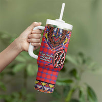 Personalized Kenya Maasai Shuka Tumbler With Handle Mix Dashiki - Beadwork Pattern - Wonder Print Shop
